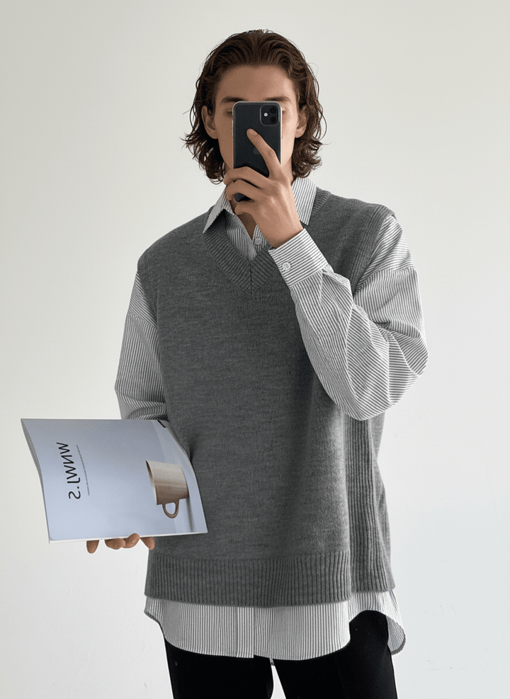 [MRCYC] 컬러 V 넥 베스트 na40