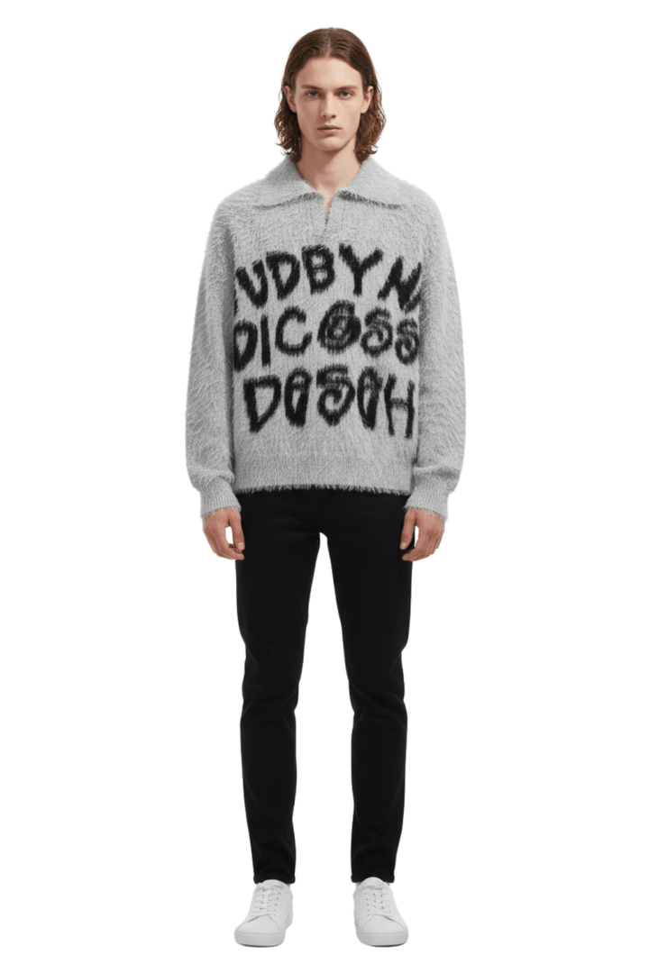 Fuzzy Statement Knit Pullover na2410