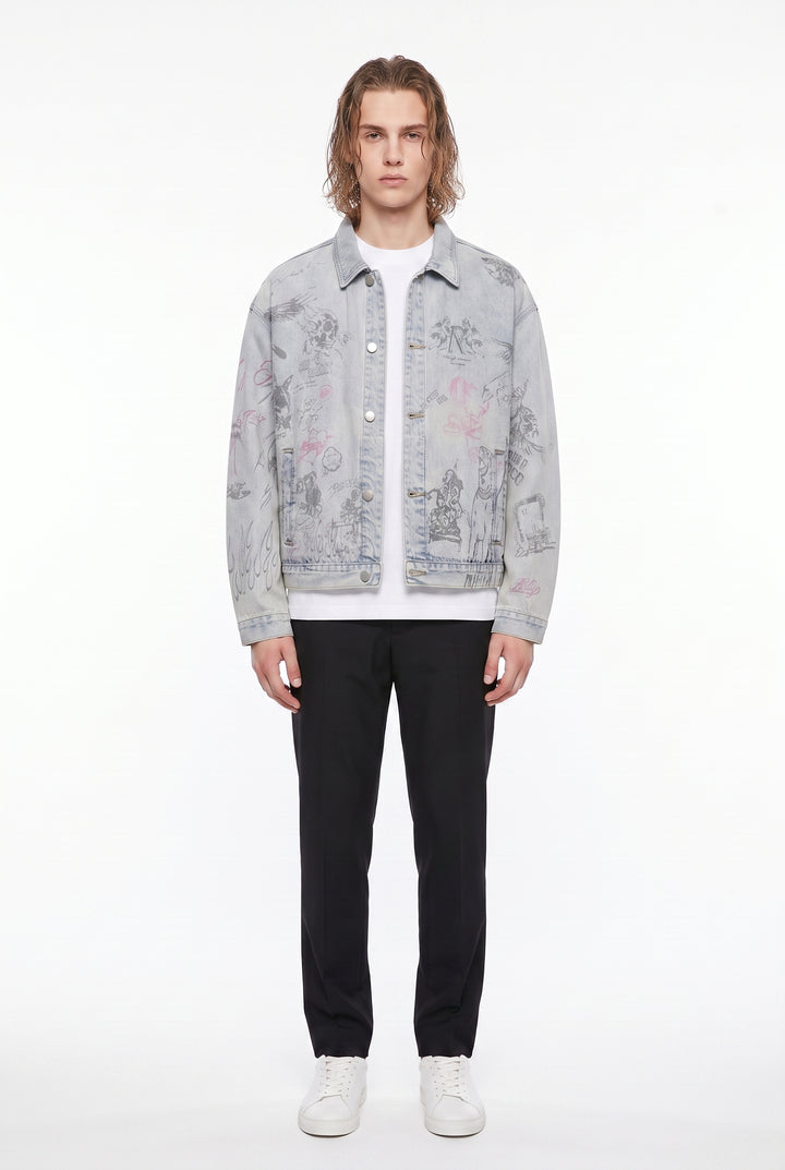 Graphic Denim Jacket na2806