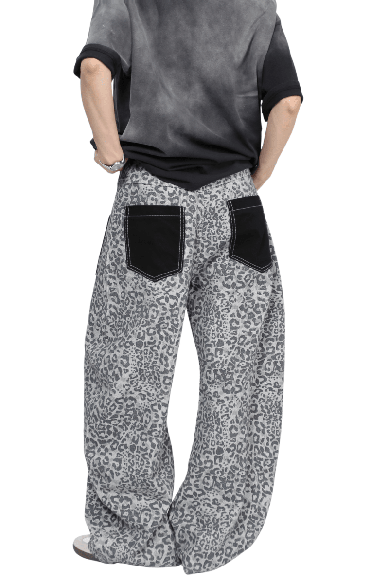 Leopard Pocket Detail Jeans na2435