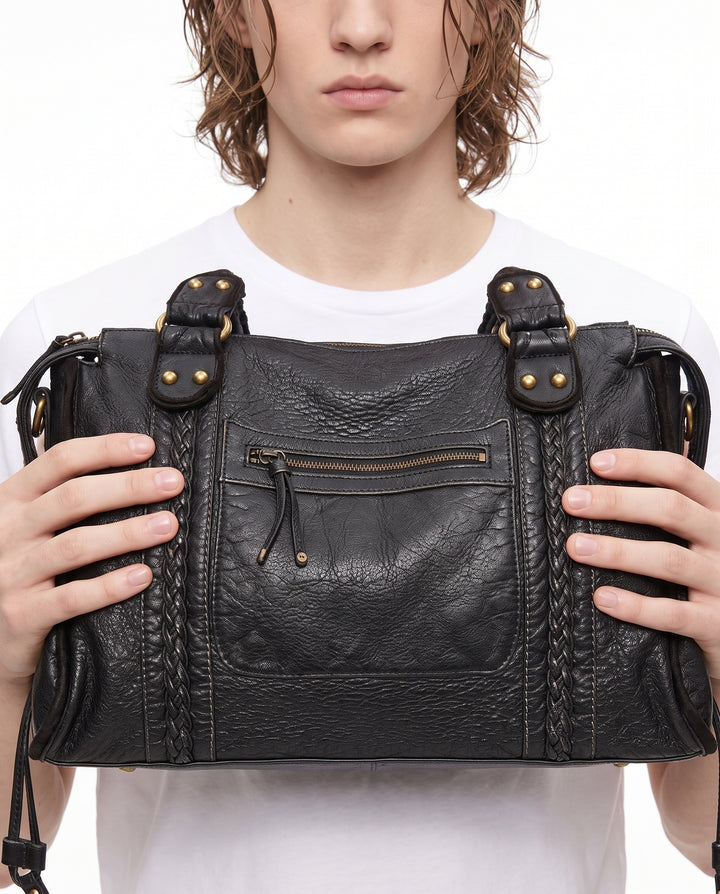 Leather Shoulder Bag na3193