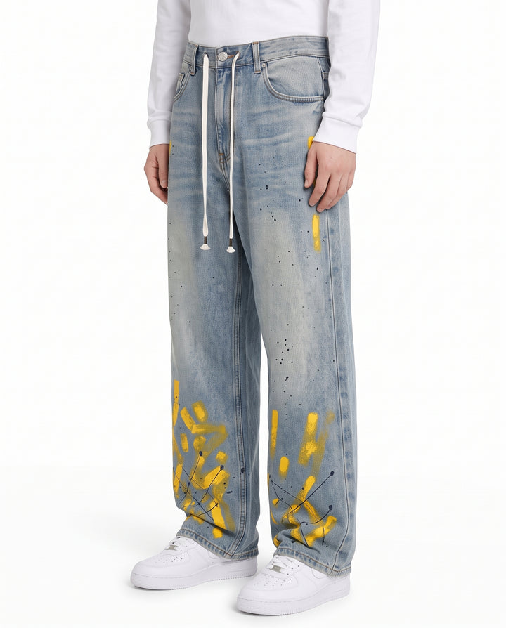Painted Wide Jeans na3196