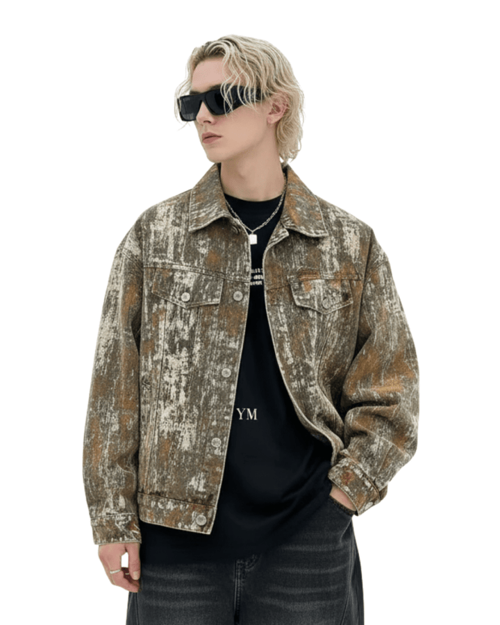 Nanostudio Rust Fade Art Denim Jacket (na2212)