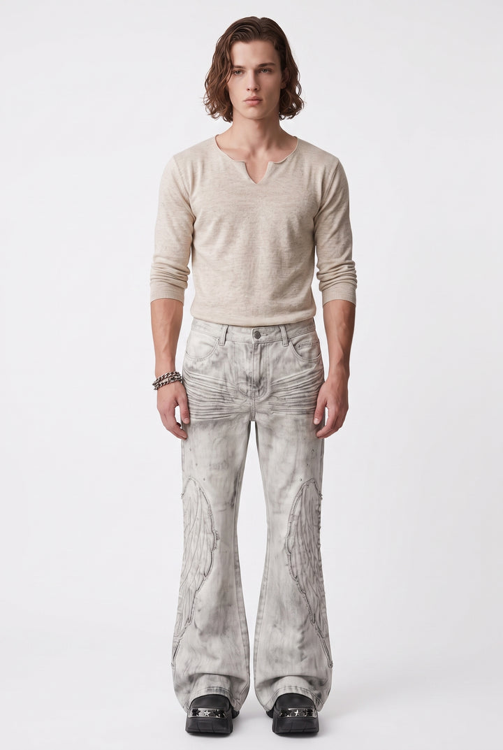 Flared Denim Pants na2791