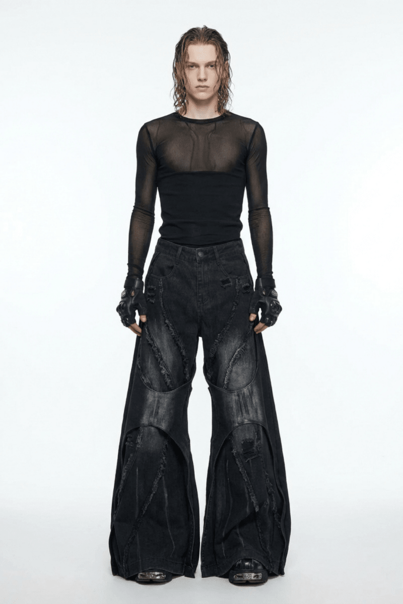 NOMANIAI Layered Flare Wide Pants na2370