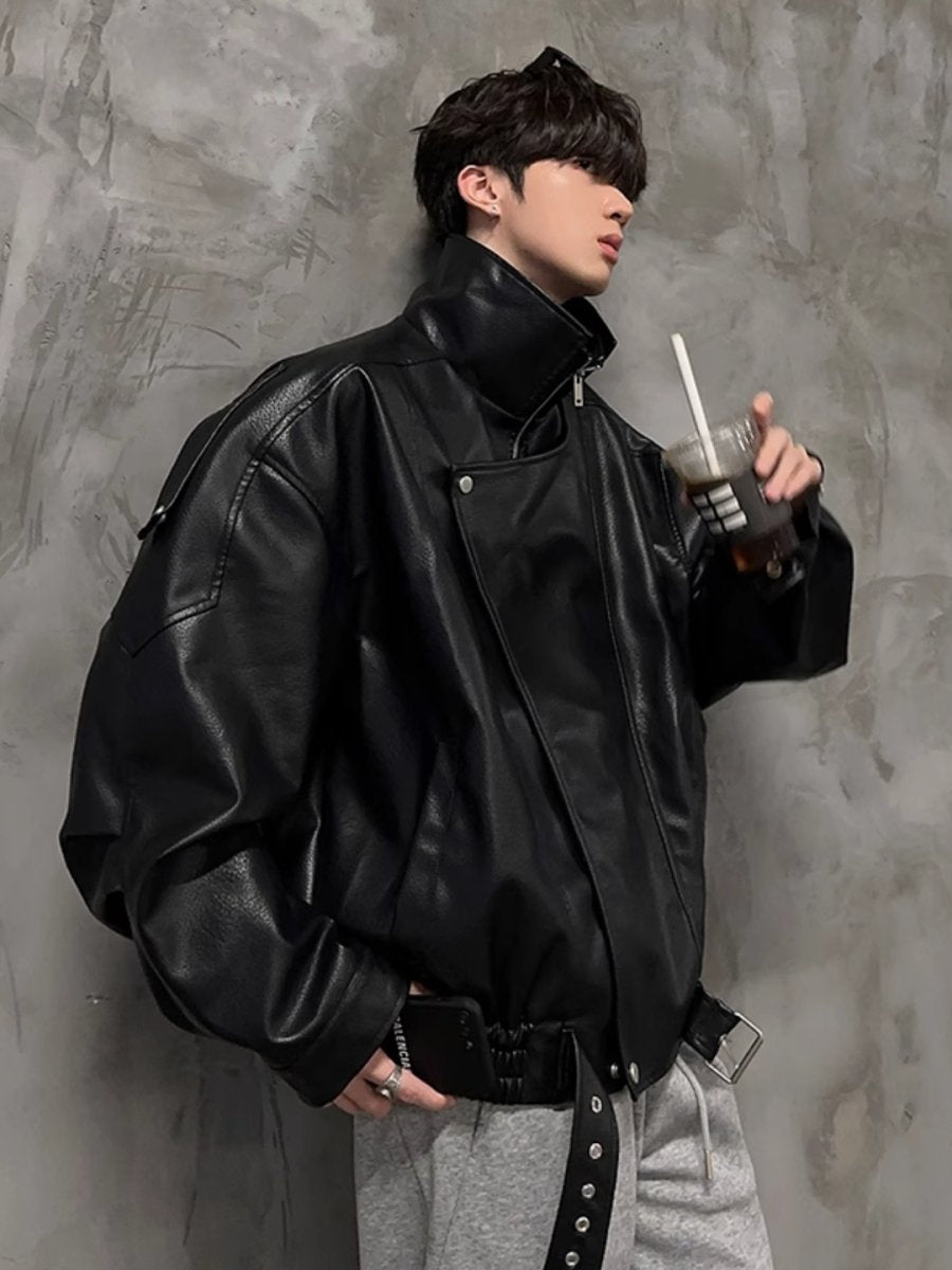 【JH HOMME】Black biker style jacket na1561