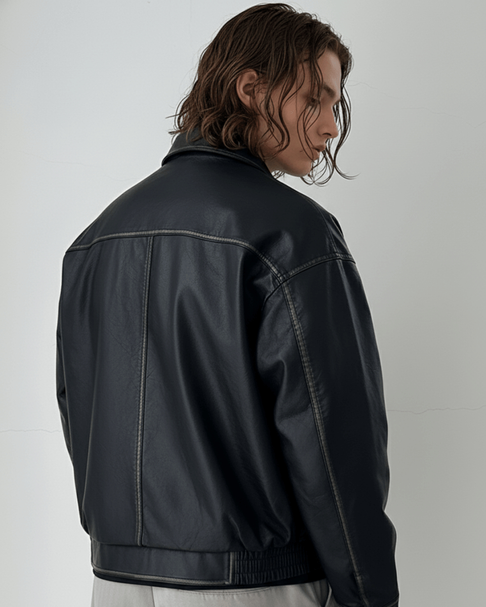 Noir Leather Utility Jacket na2263