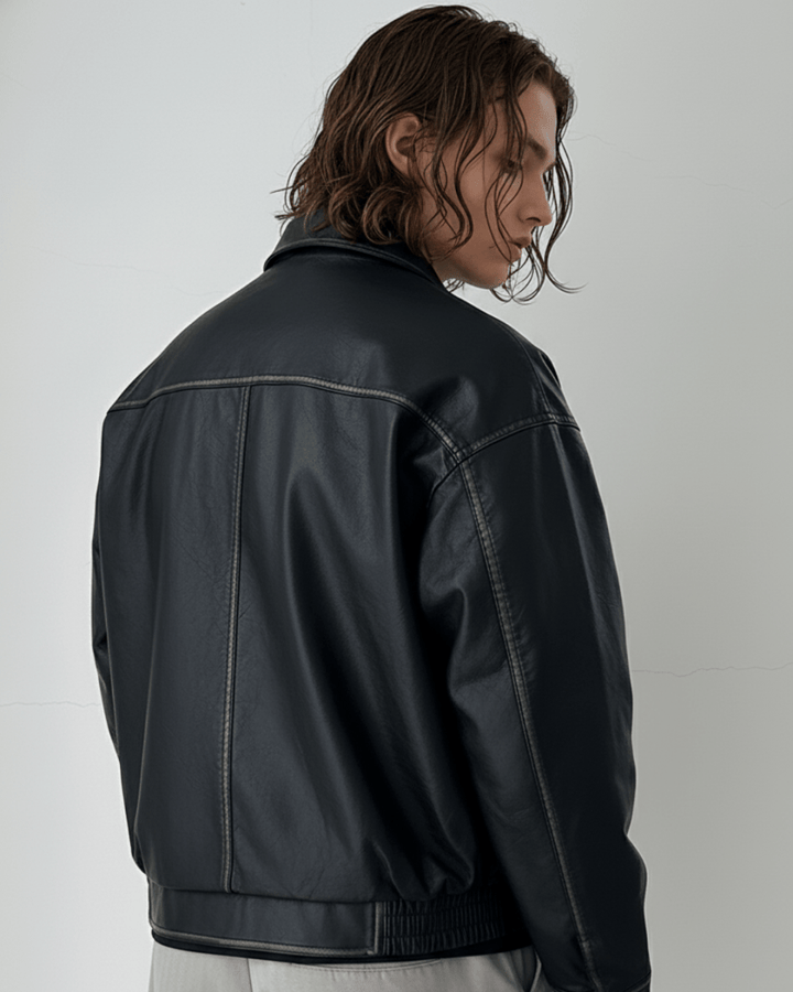Noir Leather Utility Jacket na2263