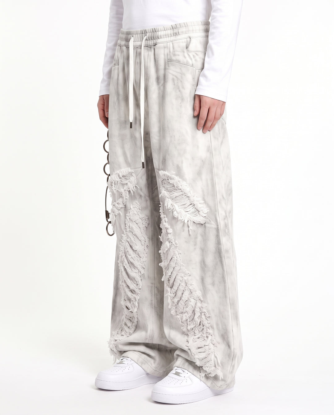 Distressed Wide Pants na3221