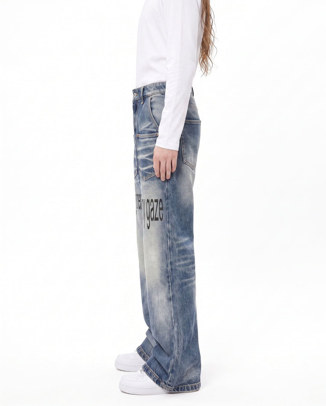 Printed Wide Jeans na2936