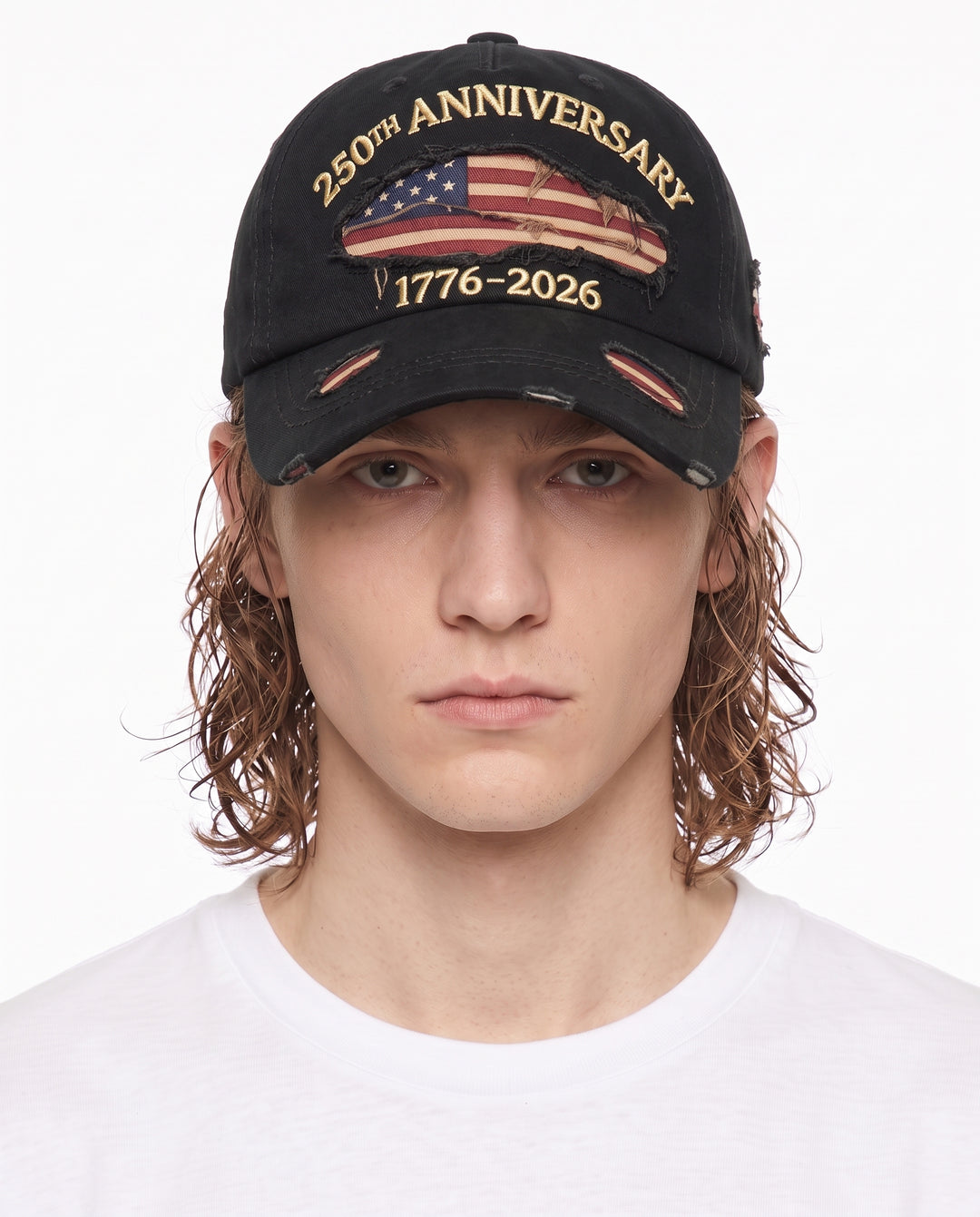 Distressed Denim Cap na2967