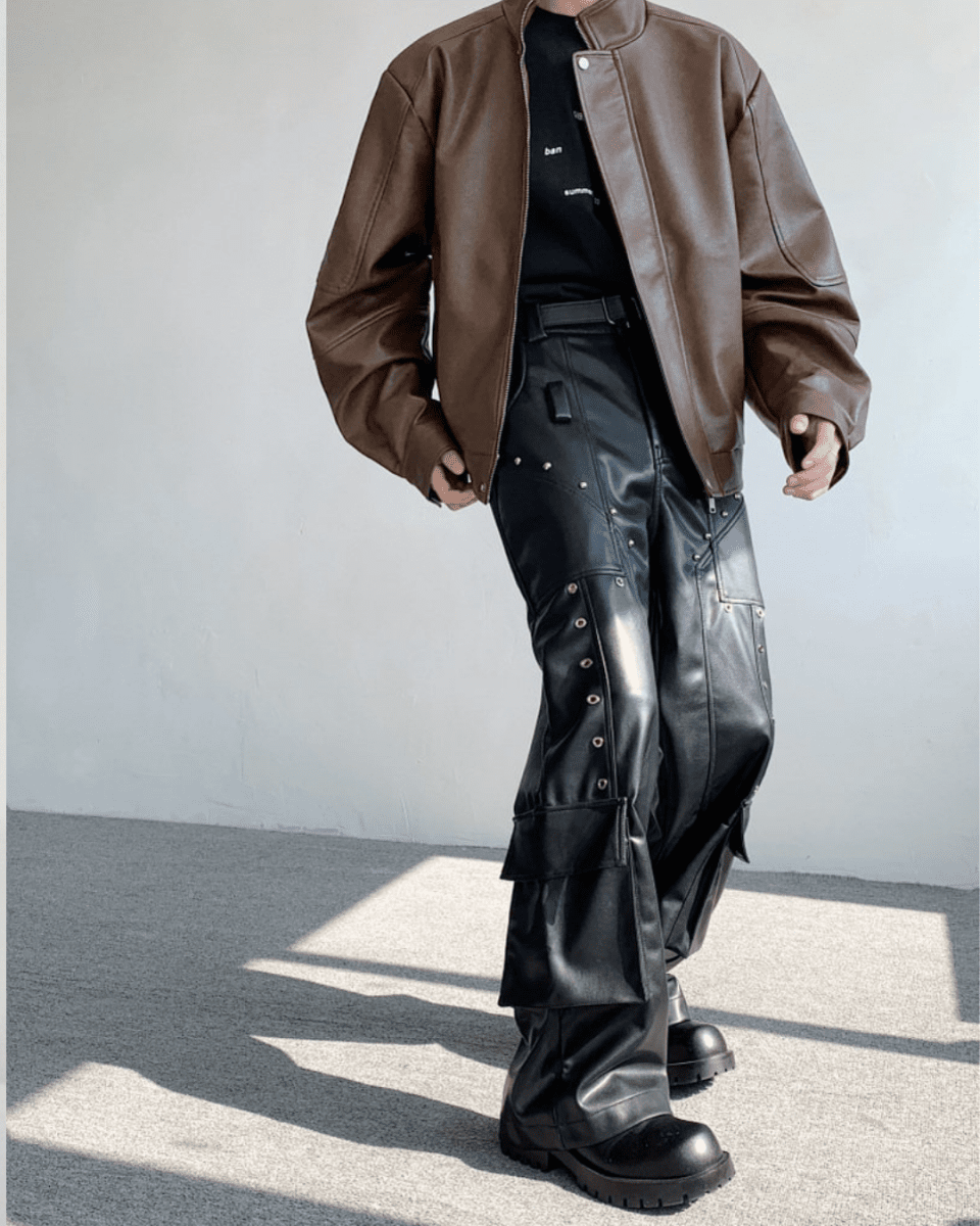 FORGE RIVET LEATHER PANTS na2308 