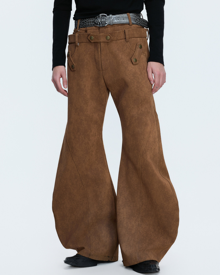 [ArguE CulturE] Brown Suede Buggy Pants na2286
