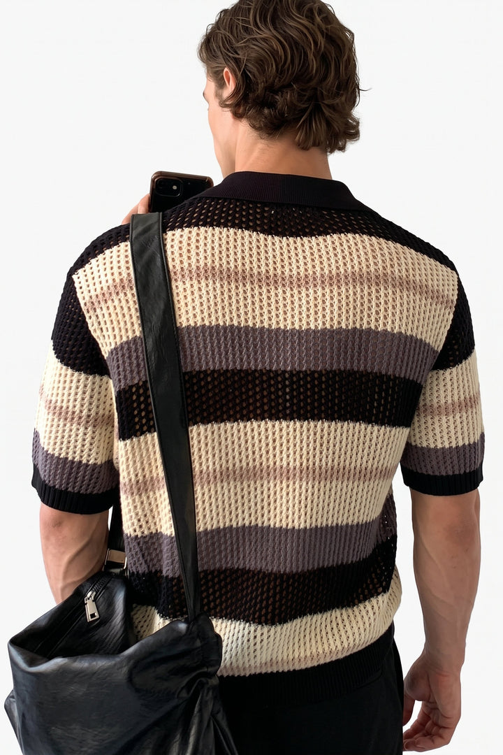 Striped Knit Polo na2678