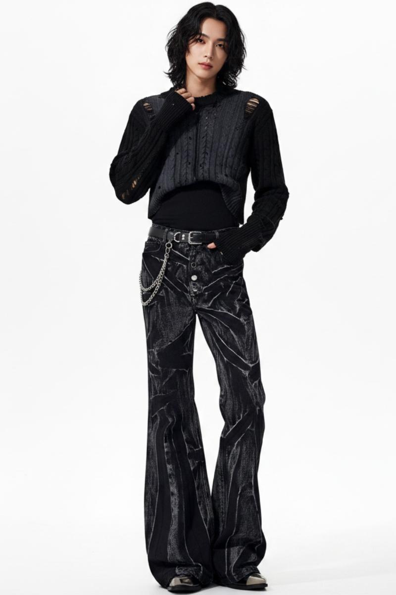 Washed Flare Jeans  na2543