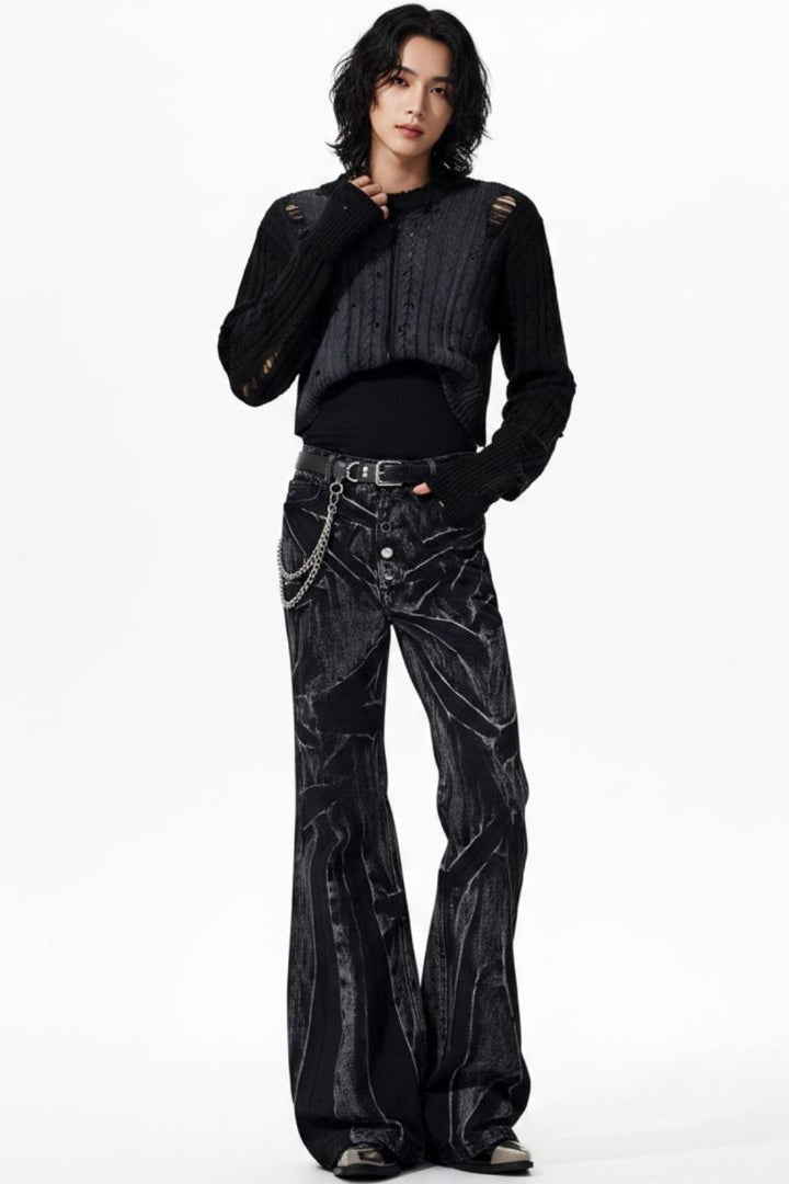 Washed Flare Jeans  na2543