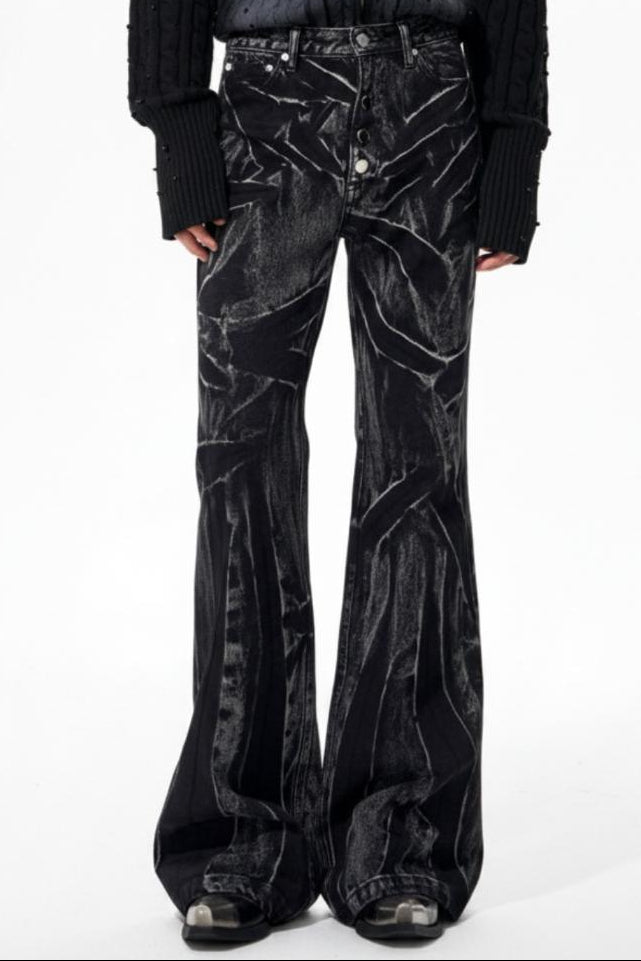 Washed Flare Jeans  na2543