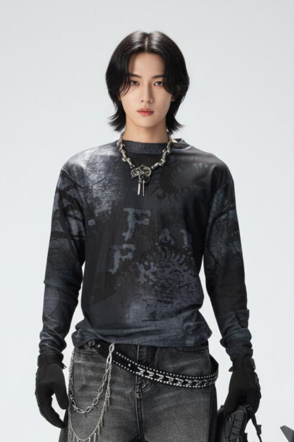 Graphic Long-sleeve Top  na2551