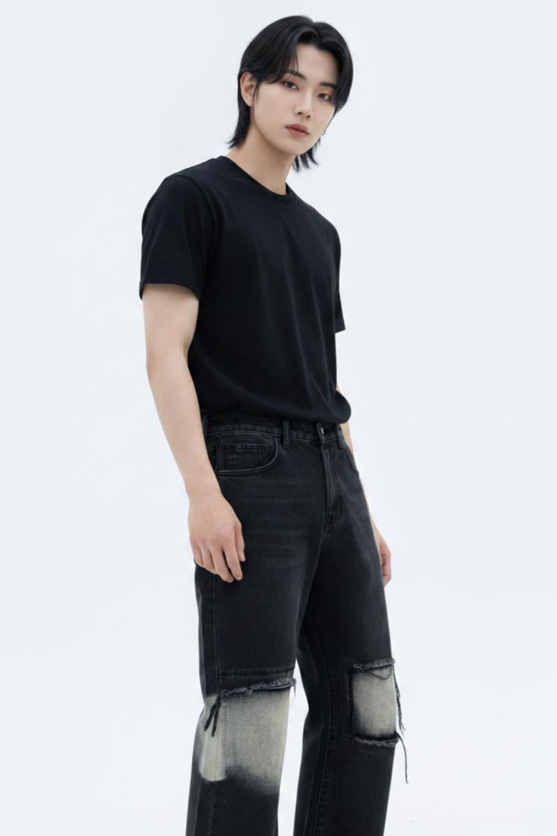 Distressed Wide-Leg Jeans  na2590