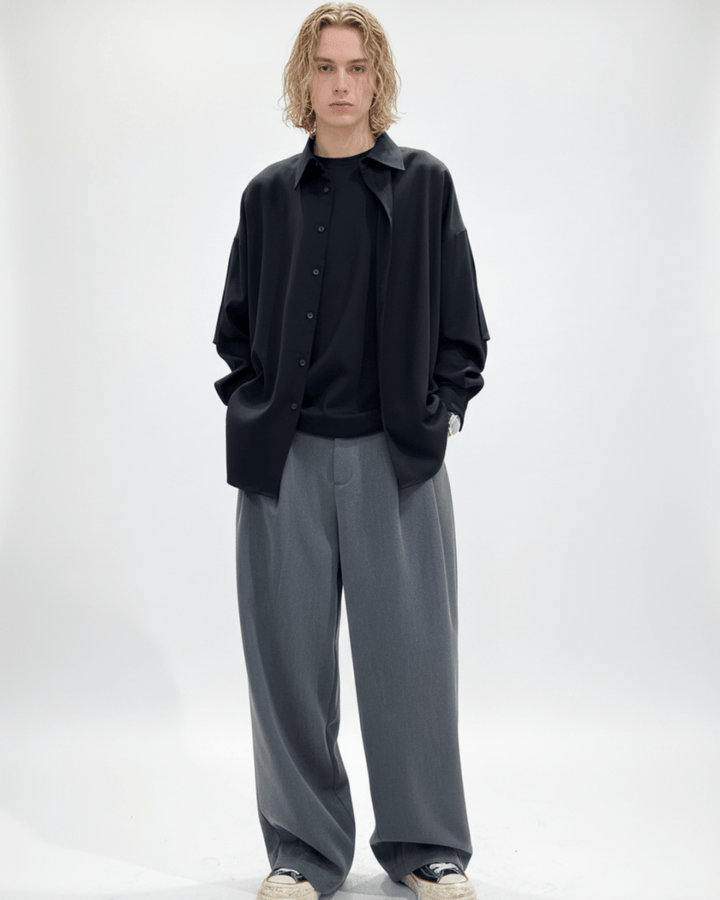 【Nanostudio】Oversized Minimal Shirt na2227