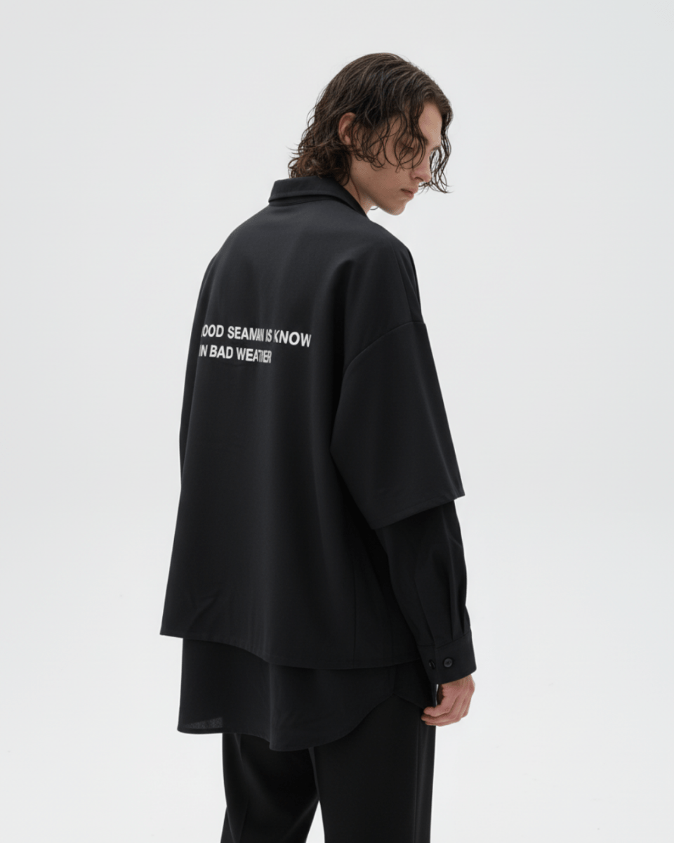 【Nanostudio】Oversized Minimal Shirt na2227