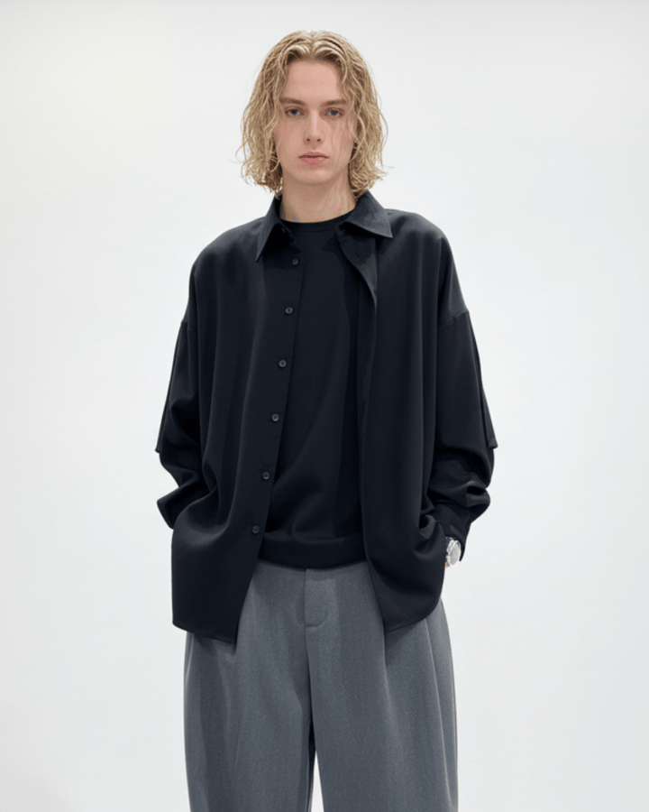 【Nanostudio】Oversized Minimal Shirt na2227