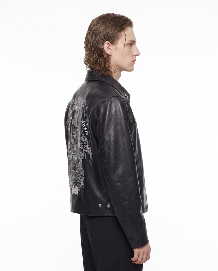 Graphic Leather Jacket na2948