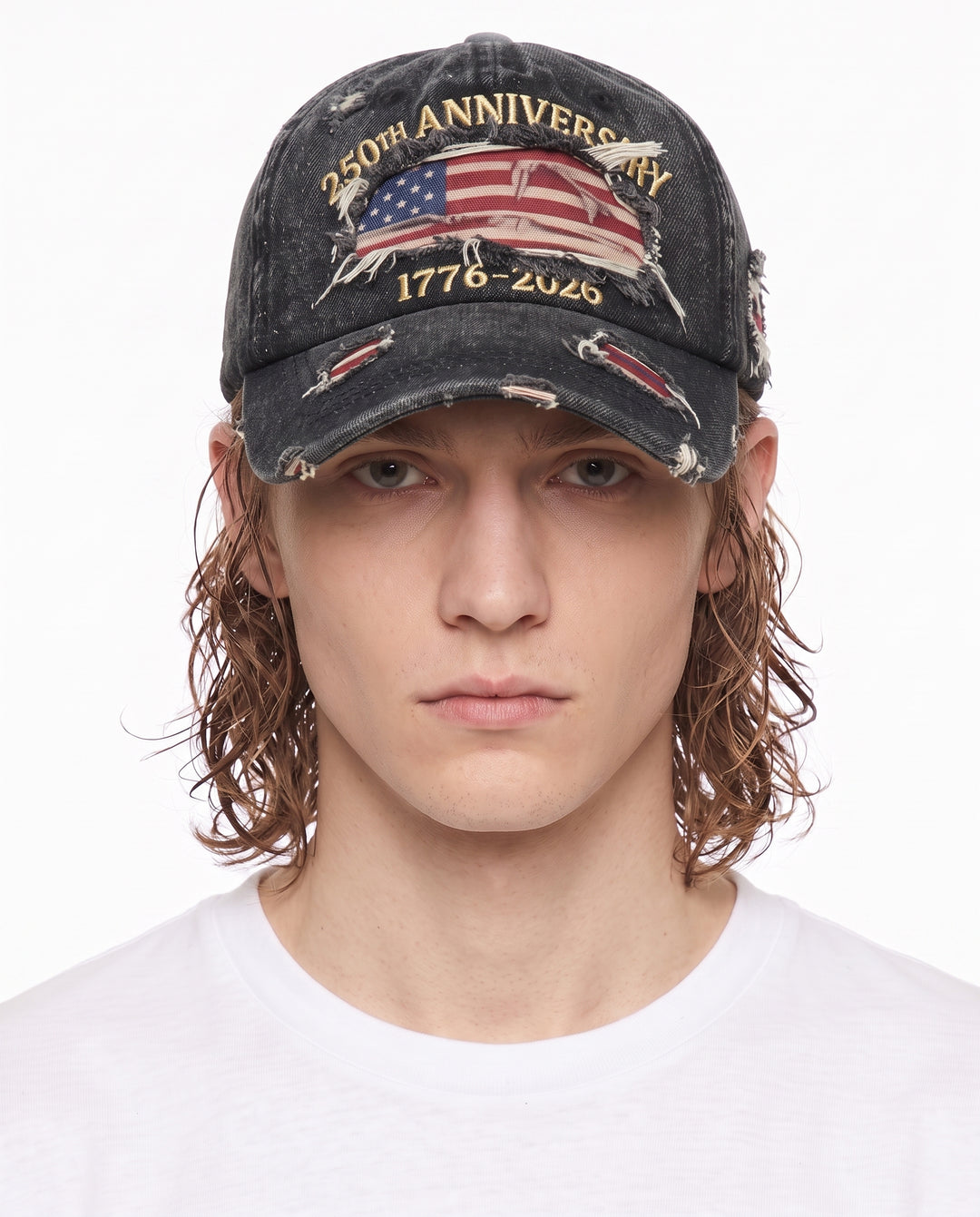 Distressed Denim Cap na2967