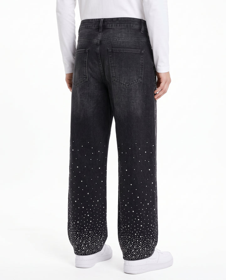 Rhinestone Denim Pants na3198