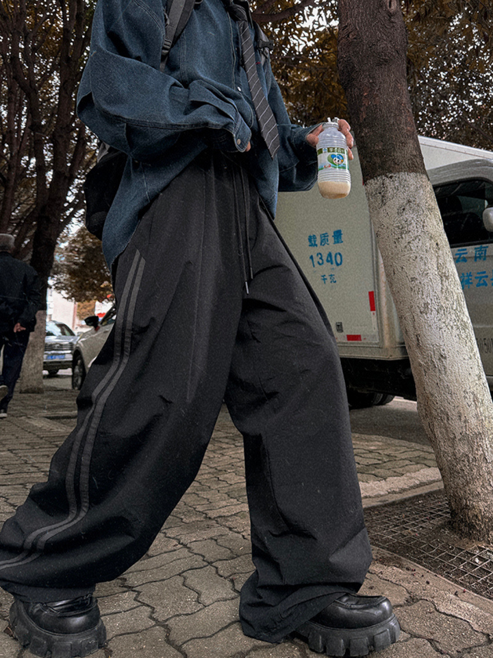 【Aurocean】Loose Black Sweatpants na1674