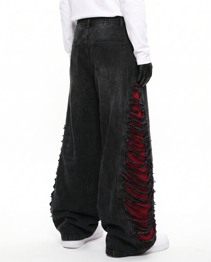 Distressed Wide Pants na3215