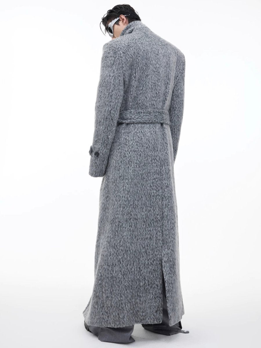 【CulturE】tweed loose long trench coat  na1578