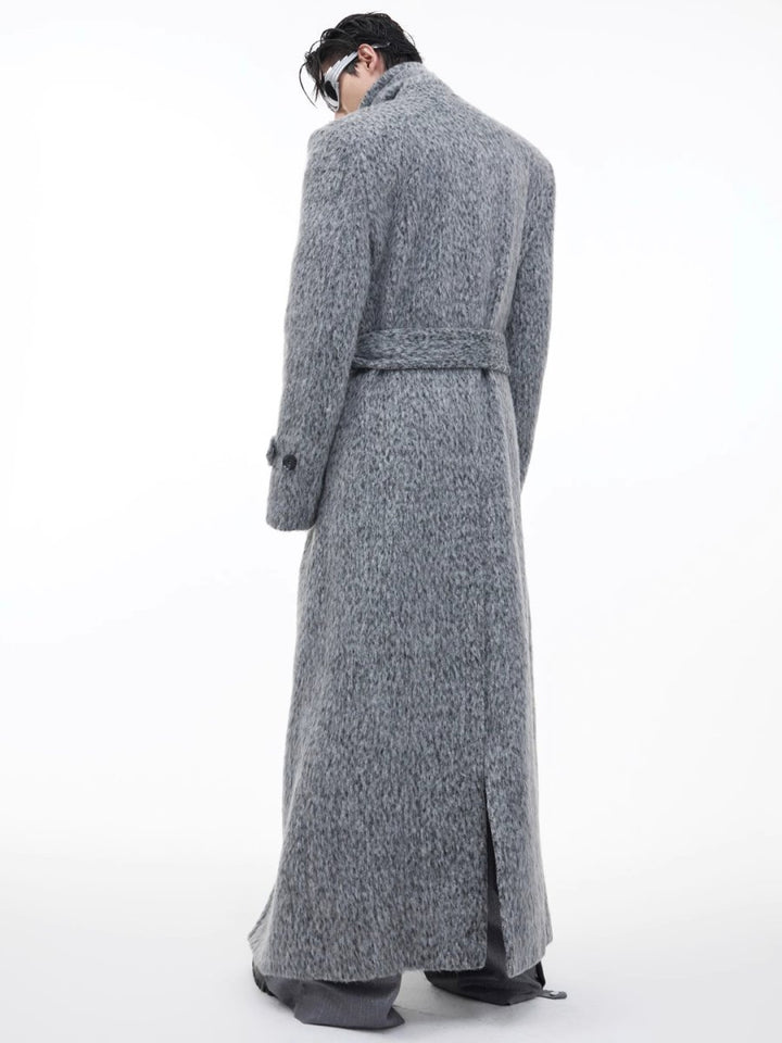 [CultureE] tweed loose long trench coat na1578