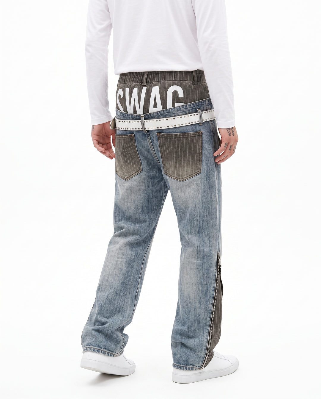 Layered Wide Jeans na3087