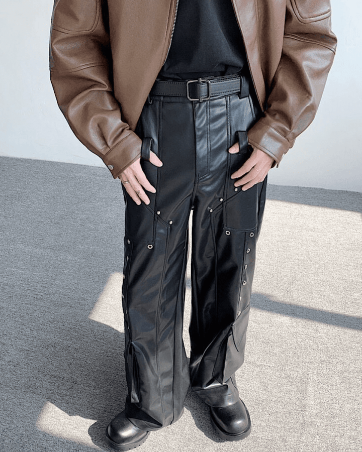 FORGE RIVET LEATHER PANTS na2308 