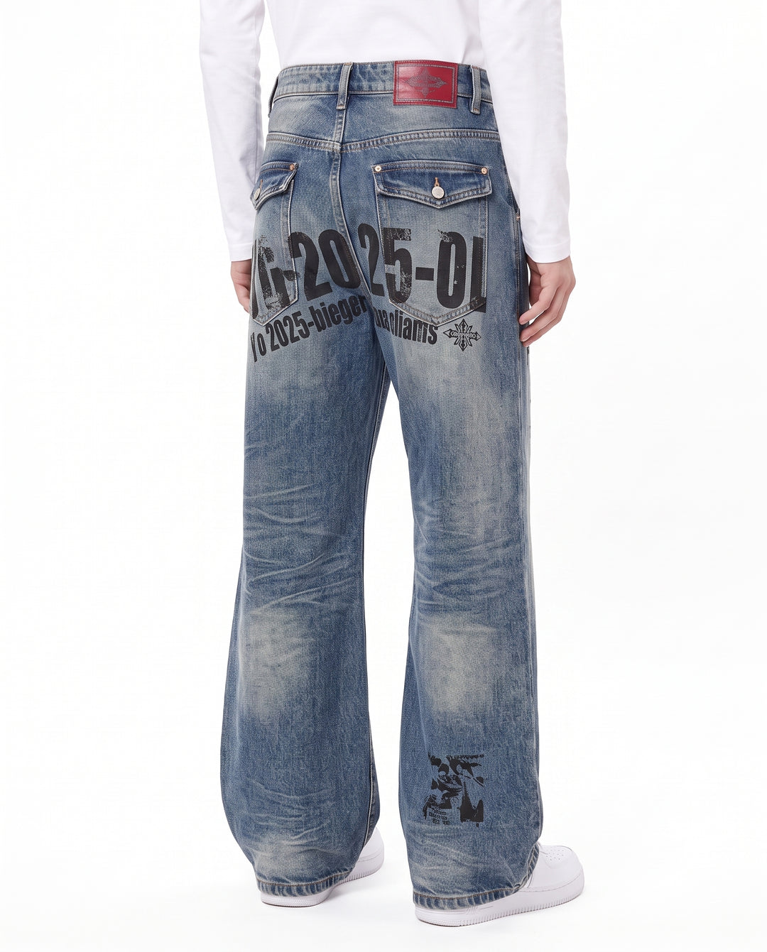 Printed Wide Jeans na2936