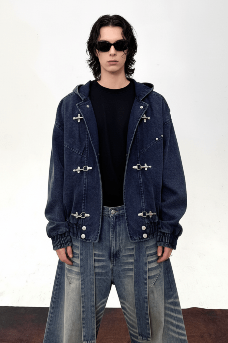 Buckle Washed Denim Hoodie na2433