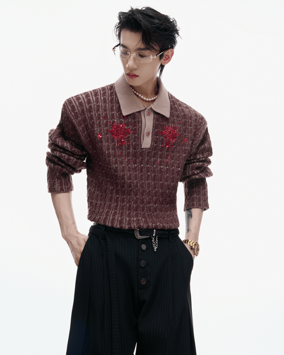 [ArguE CulturE] Garnet Bloom Knit Top na2250
