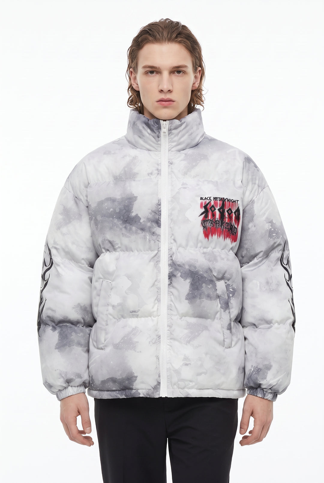 Graphic Puffer Jacket na2829