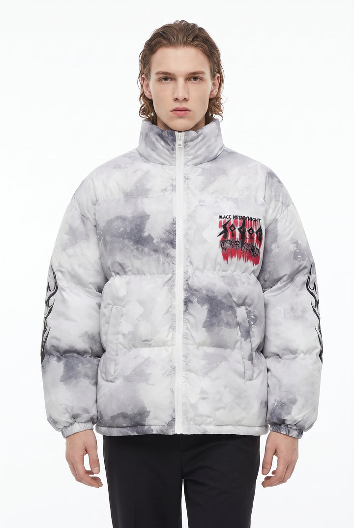 Graphic Puffer Jacket na2829