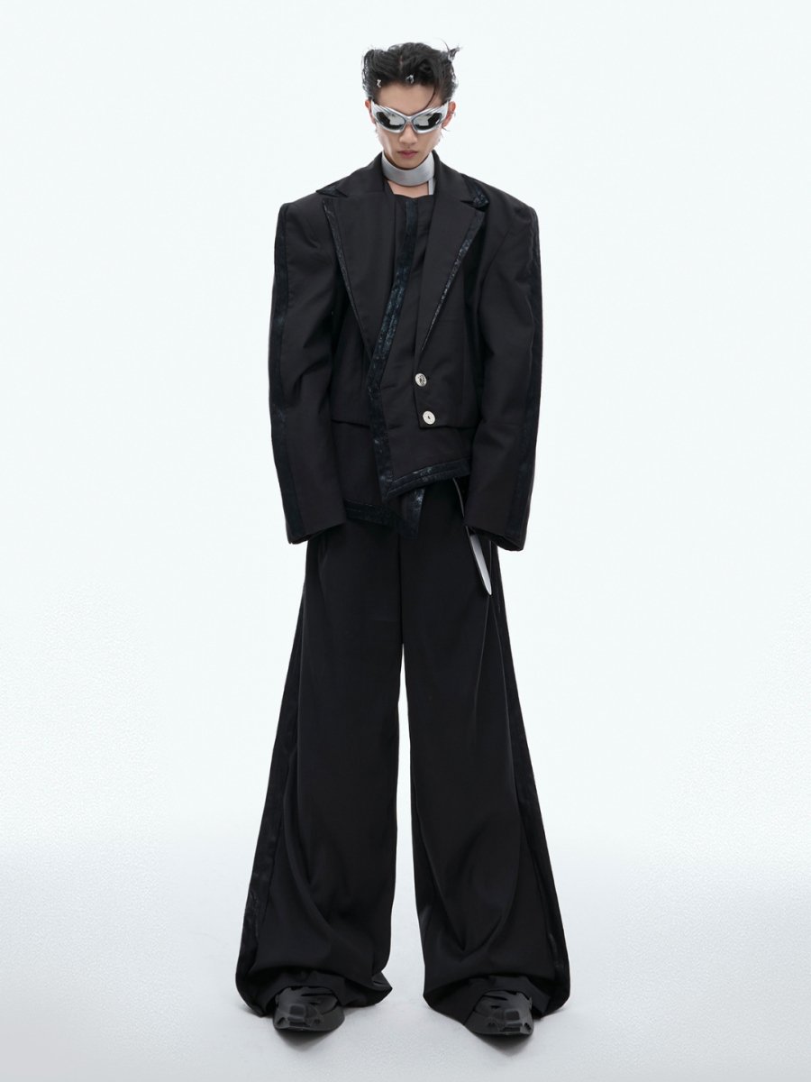 【CulturE】 Double Layered Irregular Jacket + Bottoms na1457 