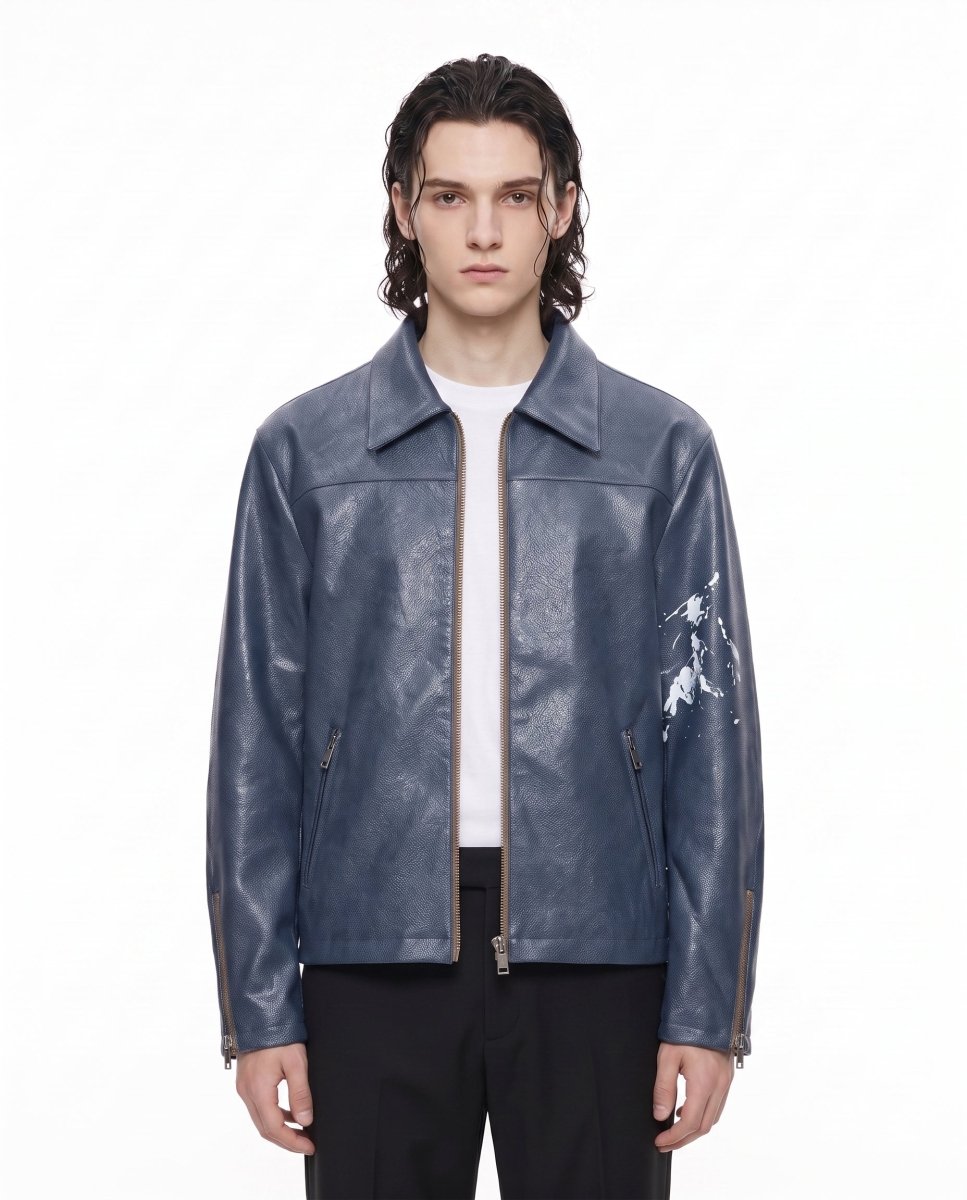 Blue Leather Jacket na2952
