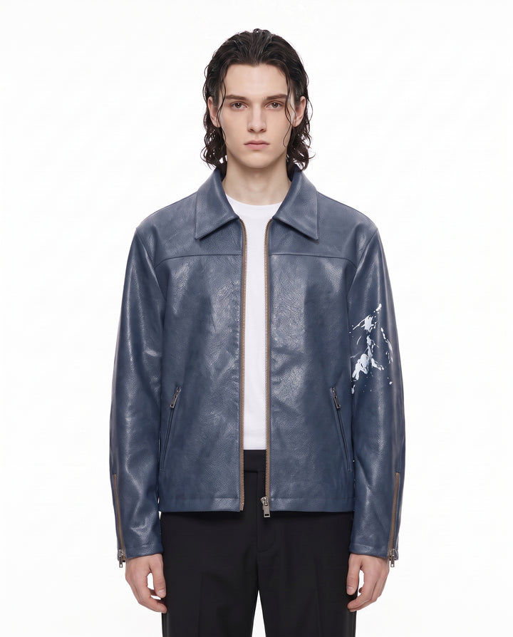 Blue Leather Jacket na2952
