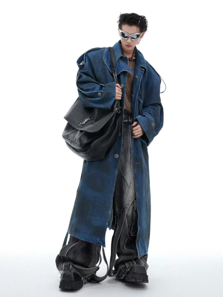 【CulturE】 vintage washed denim coat  na1455