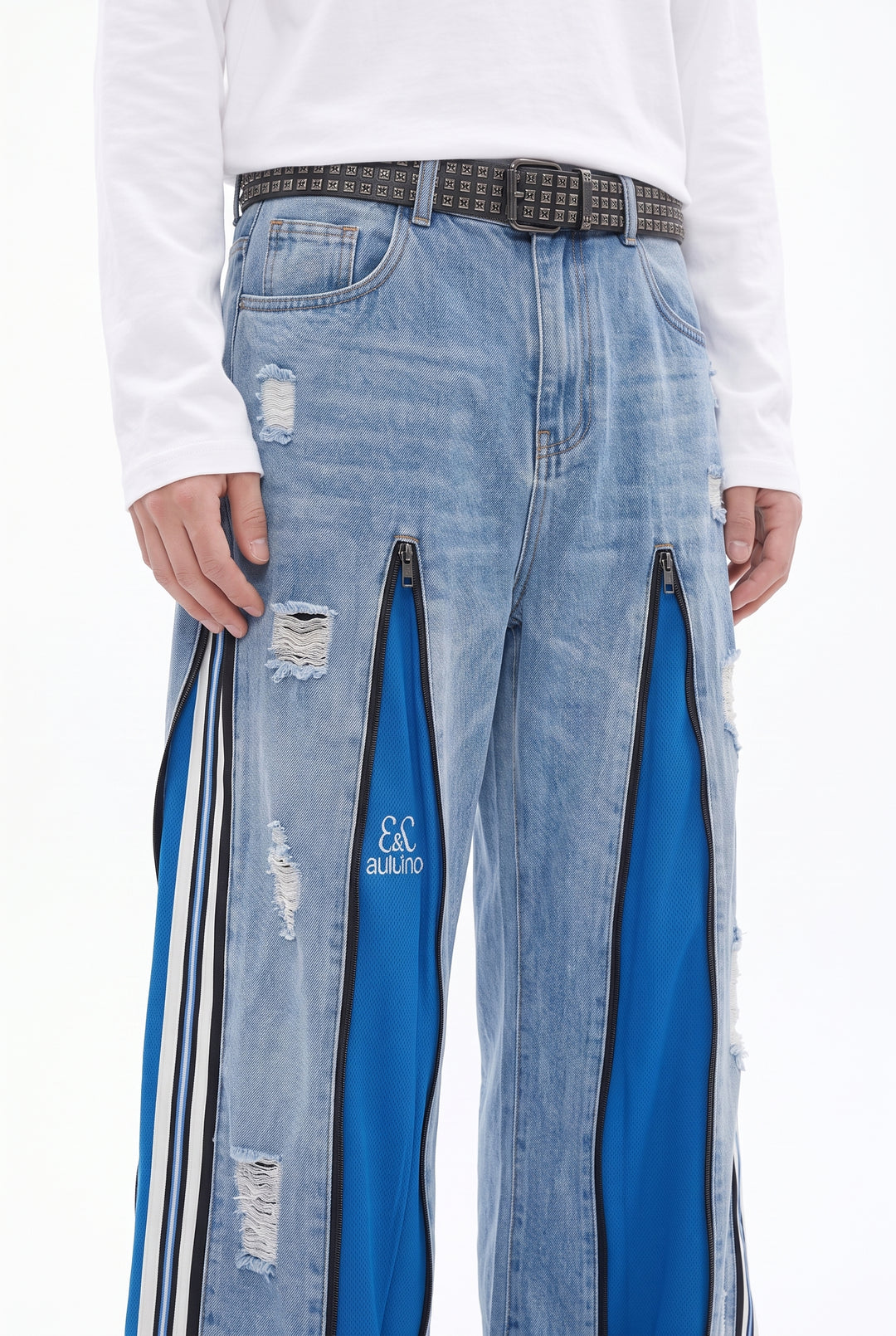 Patchwork Wide Jeans na2841