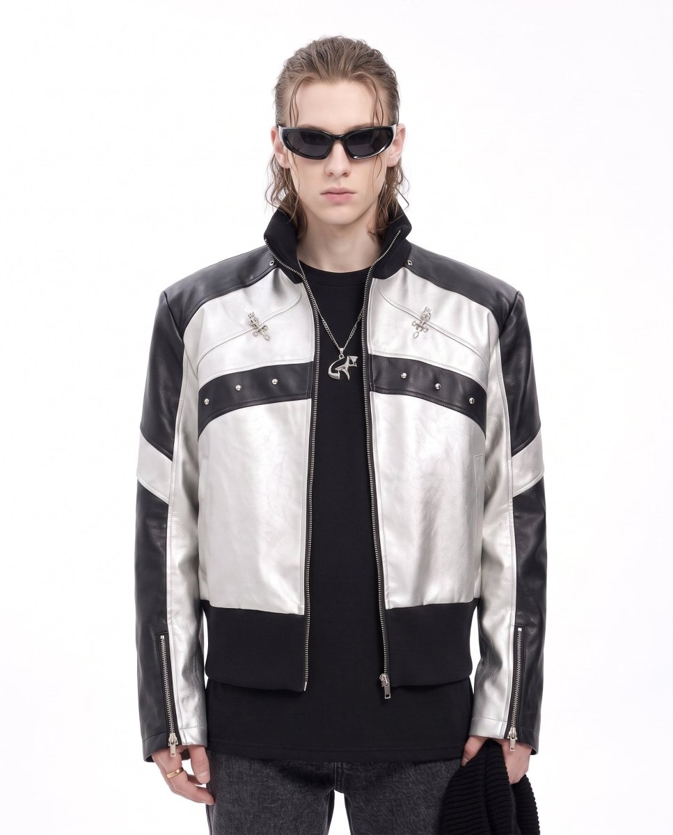 Metallic Moto Jacket na3038