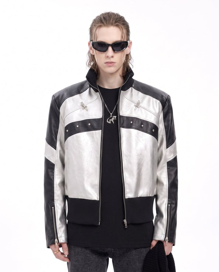 Metallic Moto Jacket na3038