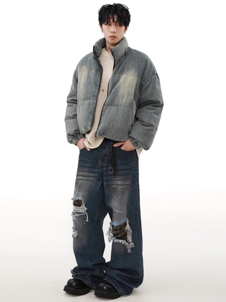 【MRNEARLY】washed denim down jacket  na1757