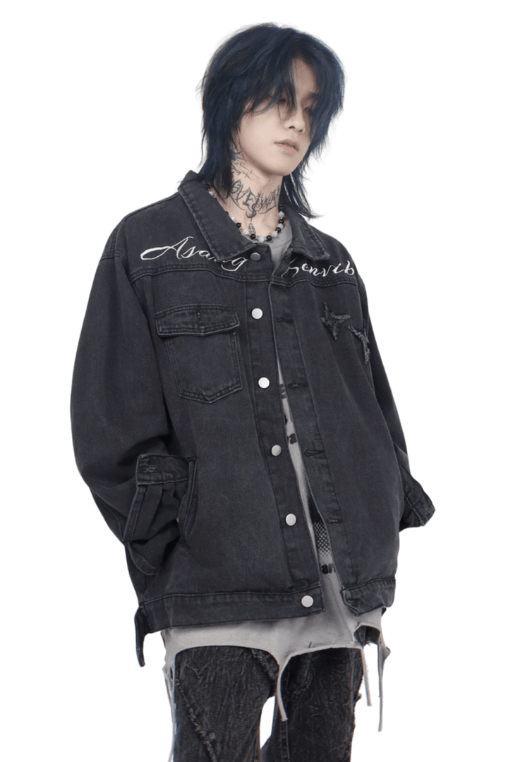 Embroidery Detail Denim Jacket na2437