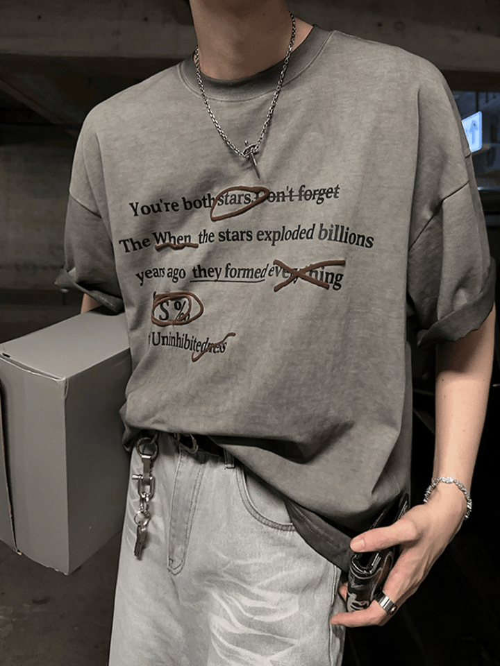 [JH HOMME] graffiti short-sleeved T-shirt na1321